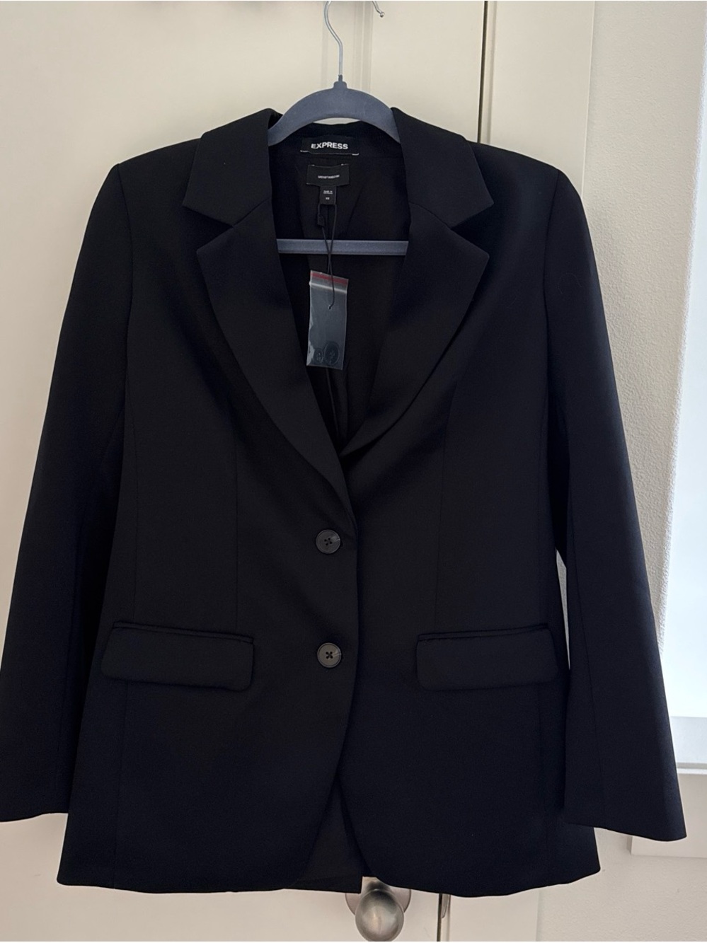 Express Black Women's Classic Two-Button Blazer